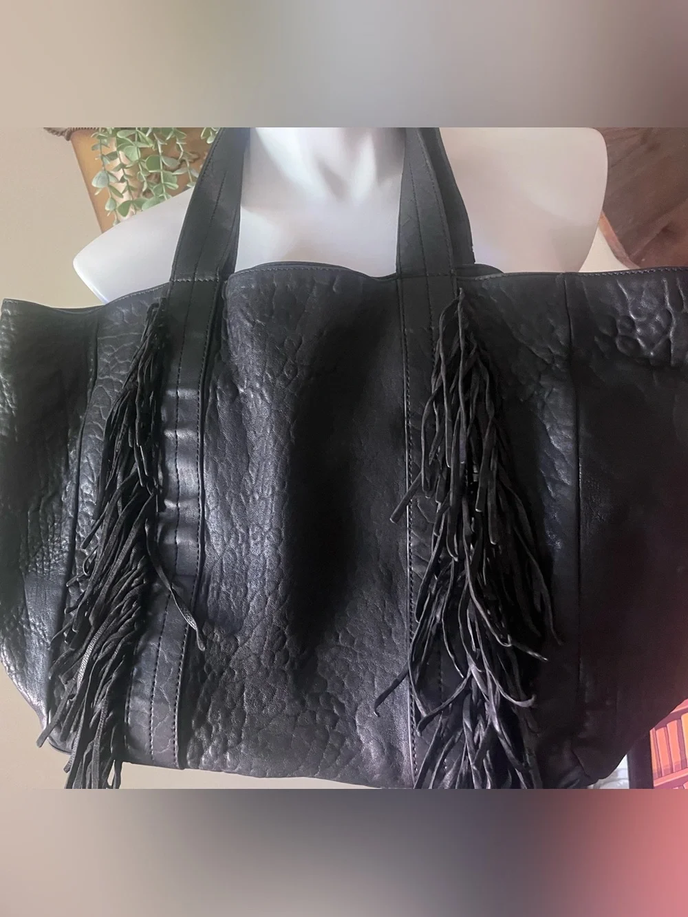 Cleobella  🖤 Devon large fringe leather tote